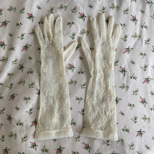 Gants mi-longs brodés
