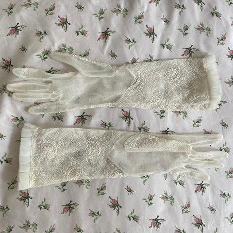 Gants mi-longs brodés