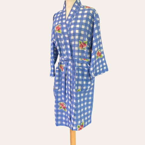 Peignoir imprimé vichy