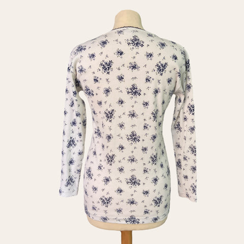 T-shirt côtelé imprimé floral