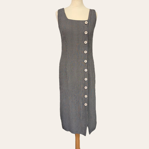 Robe midi boutonnée à carreaux