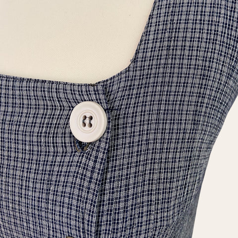 Robe midi boutonnée à carreaux