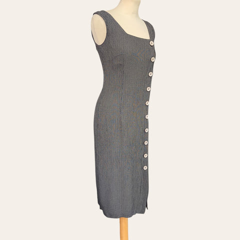 Robe midi boutonnée à carreaux