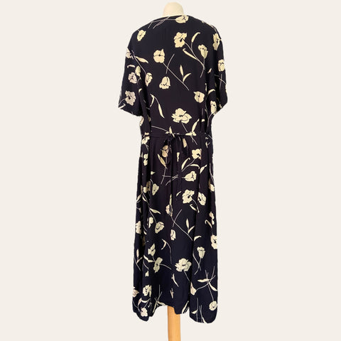 Floral print button-down shirt dress