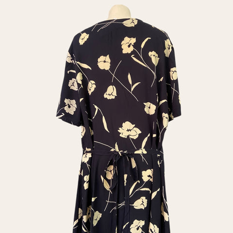Floral print button-down shirt dress