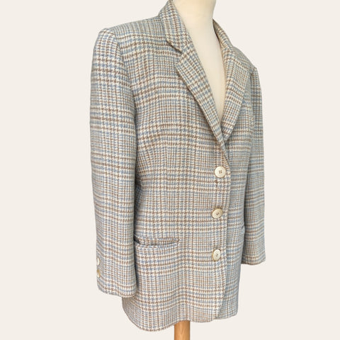 Blazer lainé à carreaux