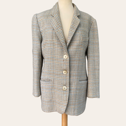 Checked wool blazer