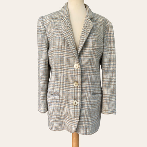 Blazer lainé à carreaux